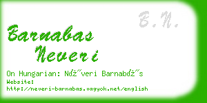 barnabas neveri business card